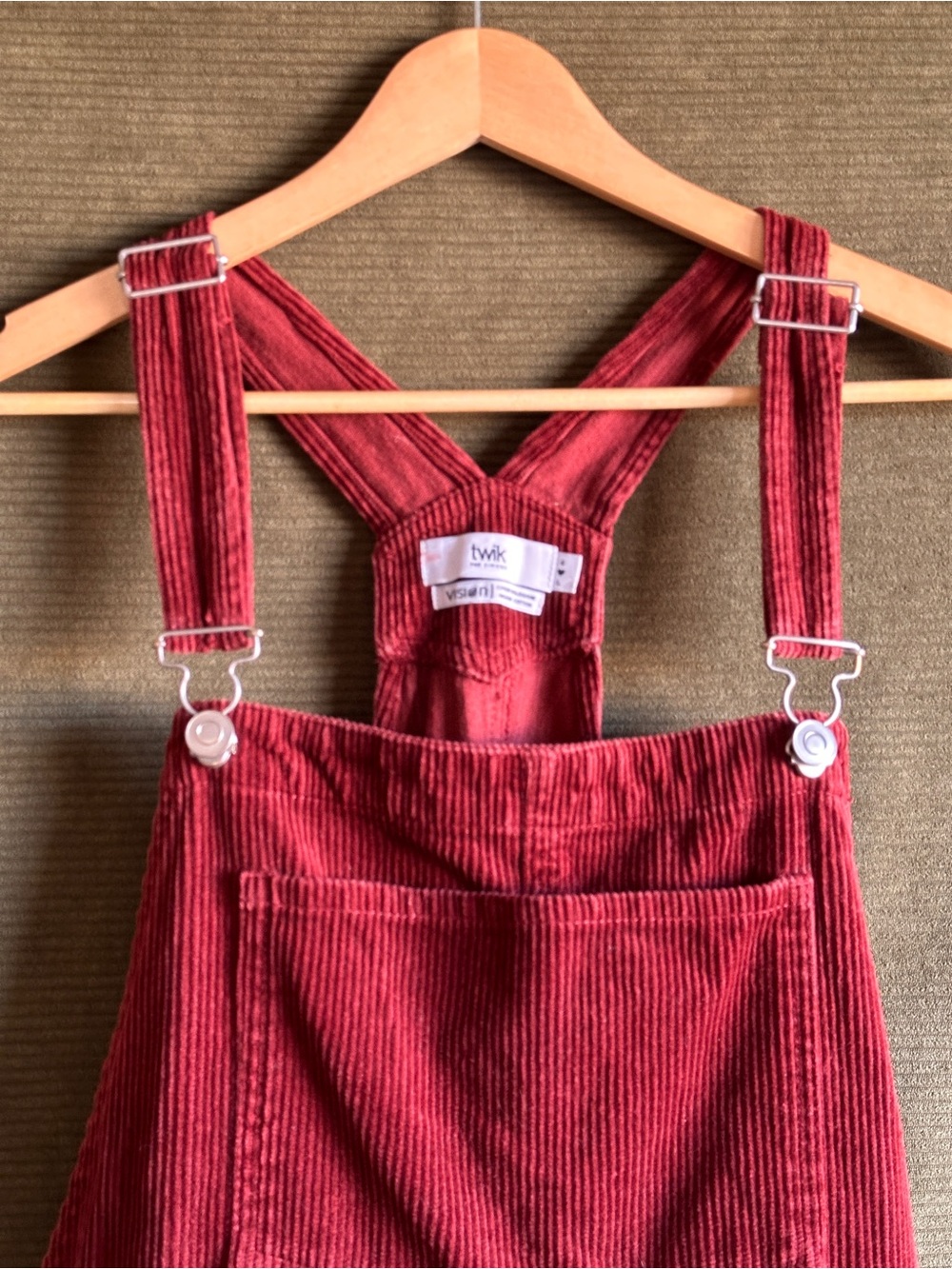 100% Organic Cotton Burgundy Corduroy Overalls Size 6 by twik